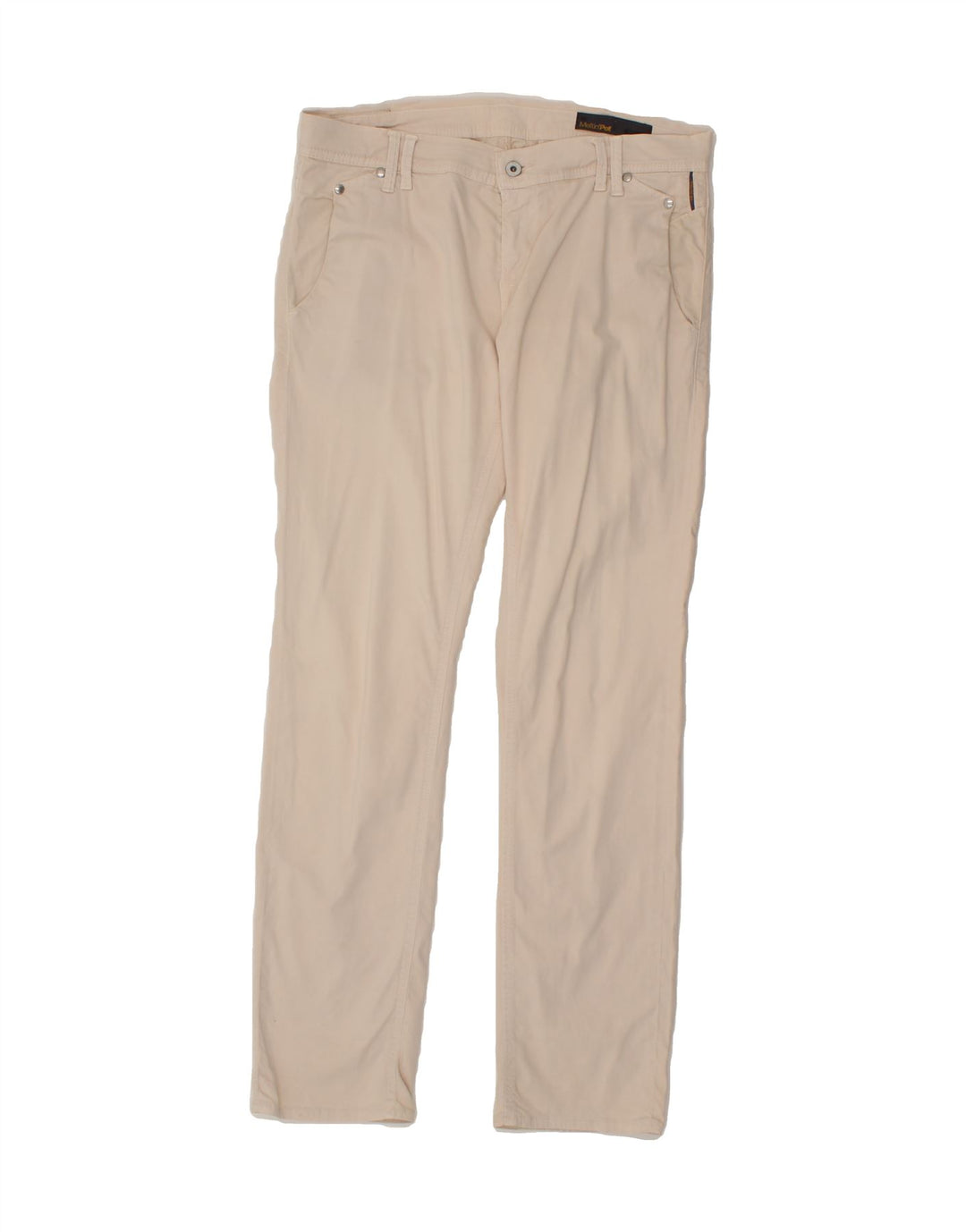 MELTIN' POT Womens Straight Casual Trousers W34 L32 Off White Cotton Vintage Meltin' Pot and Second-Hand Meltin' Pot from Messina Hembry 