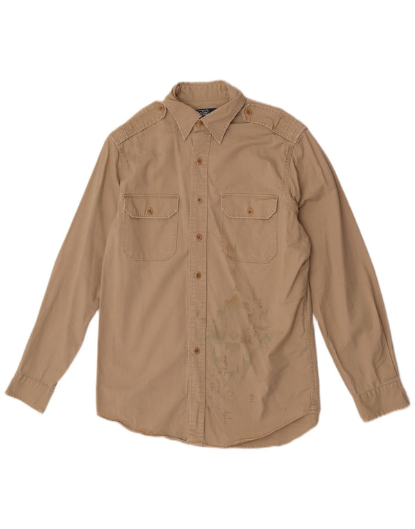 Polo Ralph Lauren Camisa masculina de algodão bege médio