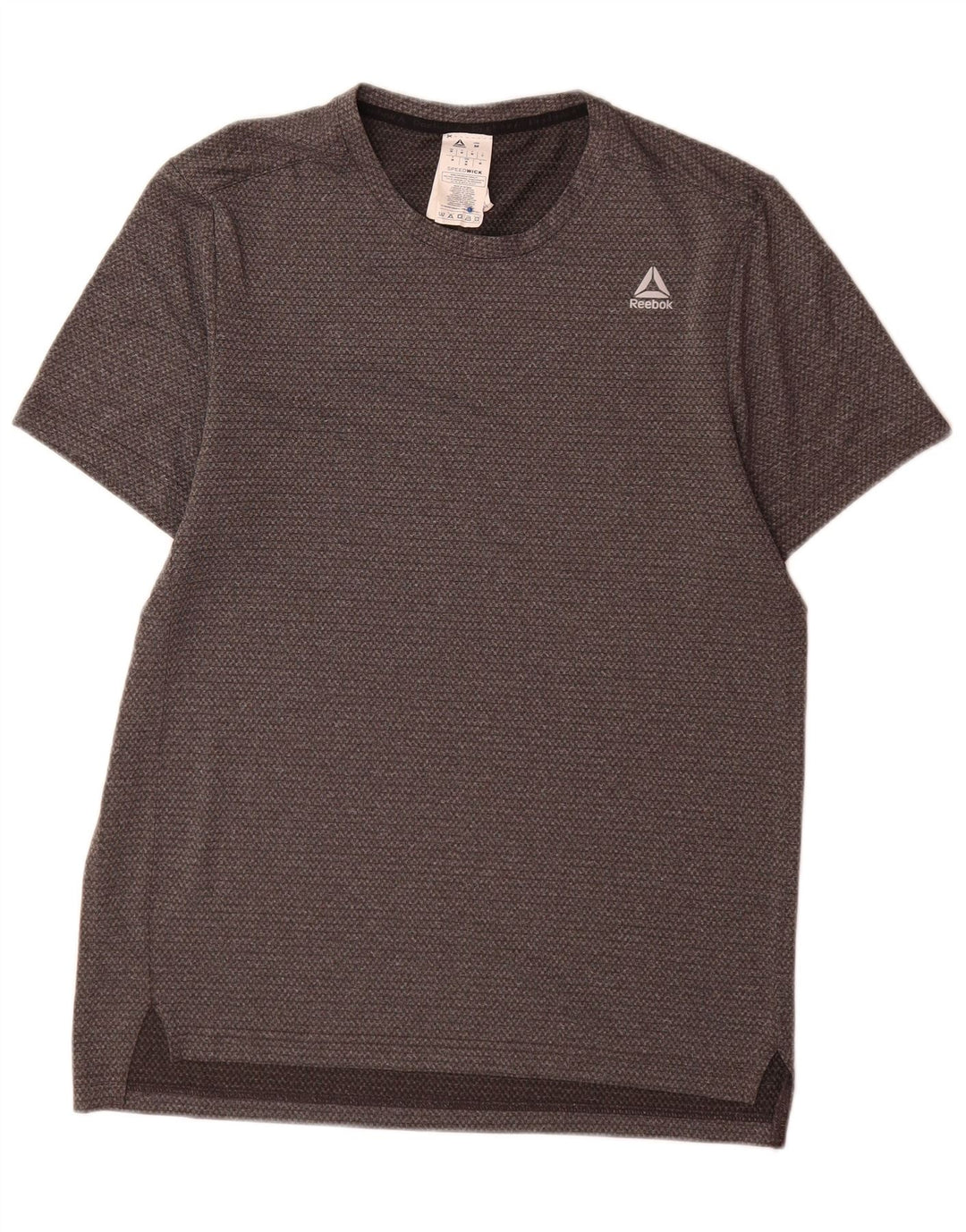 Reebok Mens Speedwick T-Shirt Top Cinza Médio Poliéster