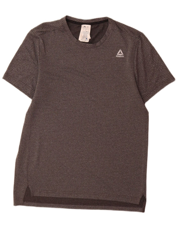 Reebok Mens Speedwick T-Shirt Top Cinza Médio Poliéster