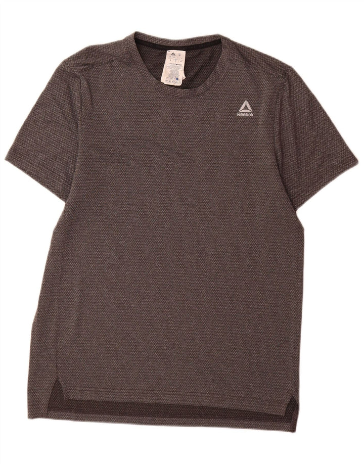 Reebok Mens Speedwick T-Shirt Top Cinza Médio Poliéster
