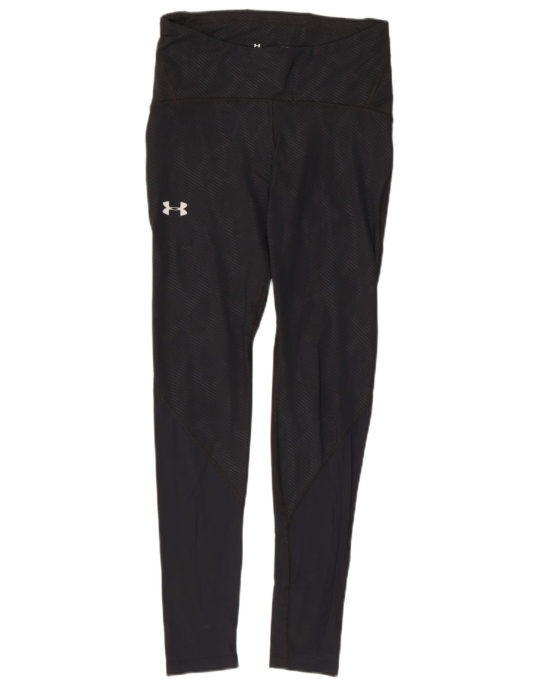 Under Armour Womens Leggings UK 14 Médio Preto Listrado Nylon