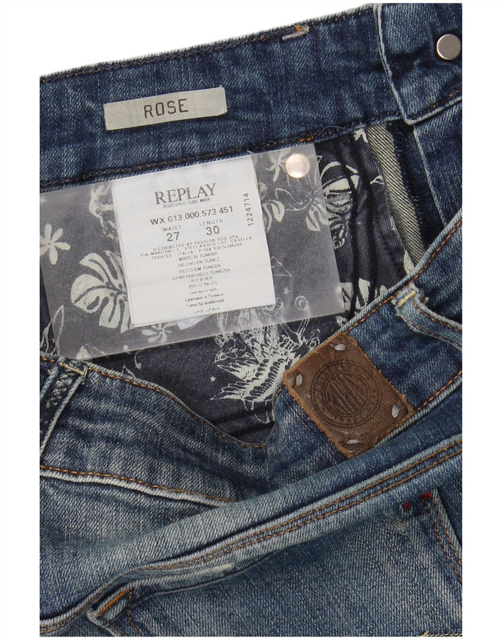 REPLAY Jeans feminino Rose Slim W27 L30 algodão azul