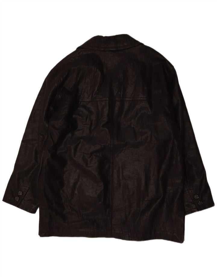 Jaqueta de couro masculina Brooklyn UK 44 2XL preta