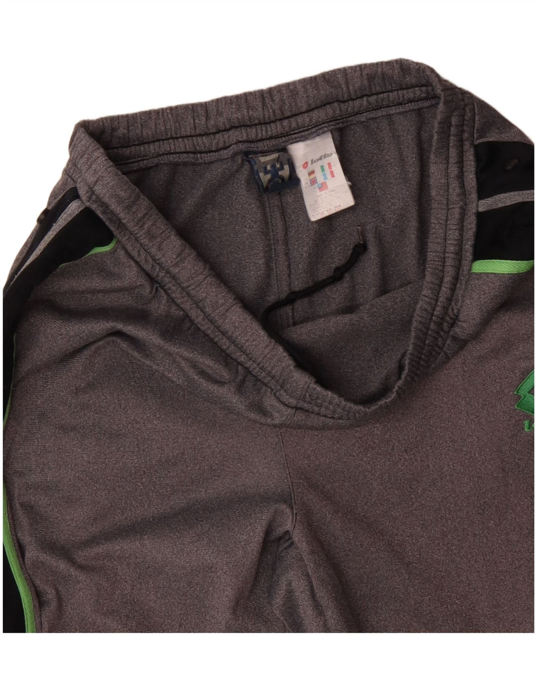 Calça de treino masculina Lotto UK 40/42 grande cinza colorblock poliéster