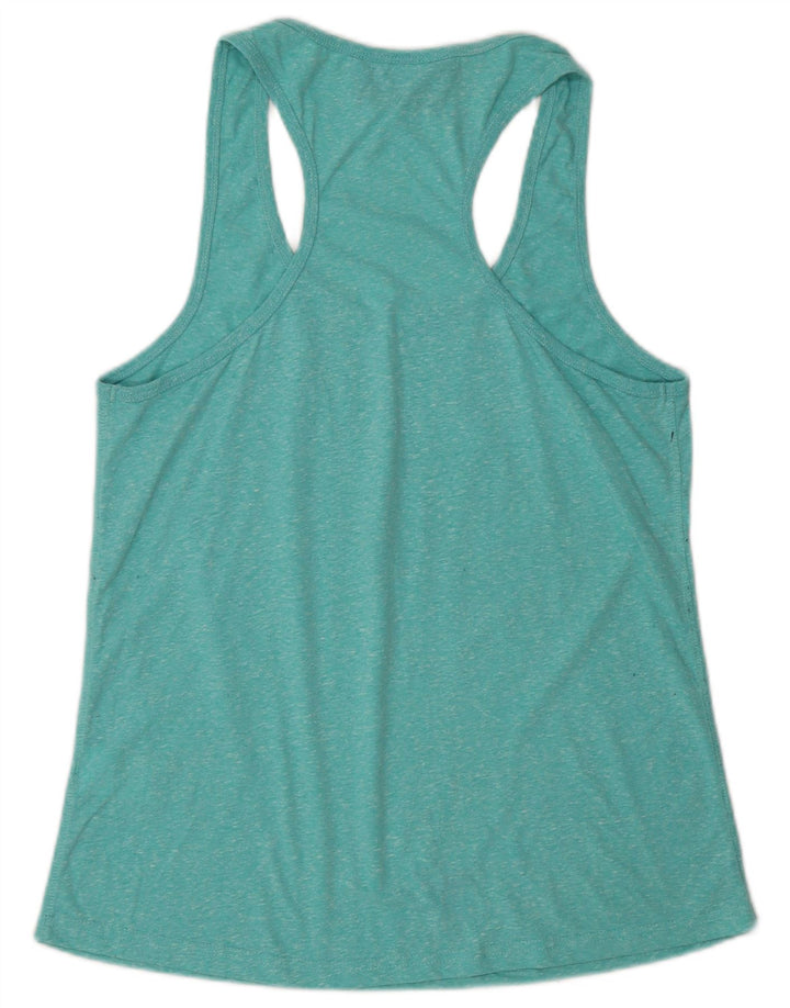 Top de colete gráfico feminino Superdry UK 14 poliéster manchado turquesa médio
