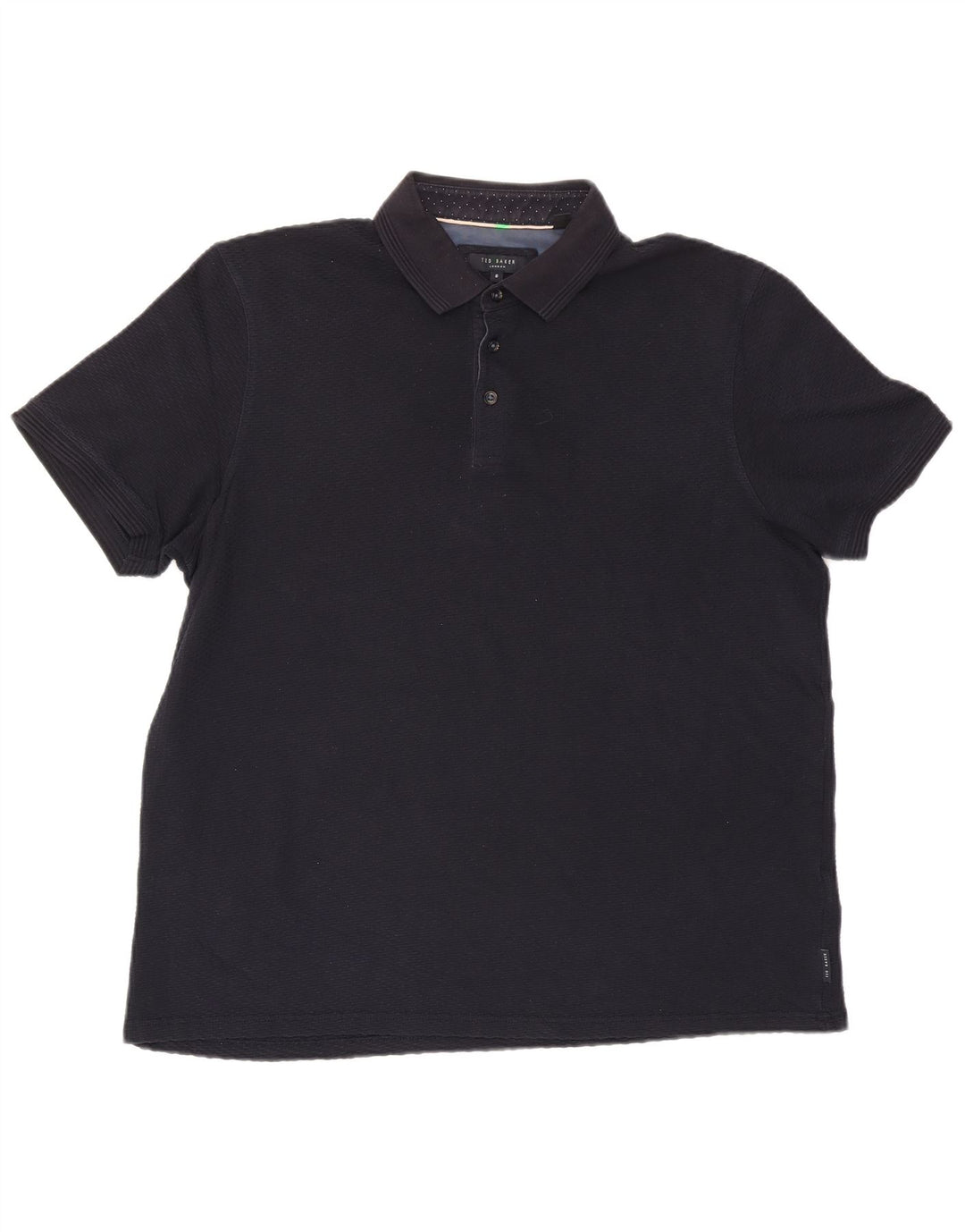 Camisa polo masculina Ted Baker tamanho 6 2XL algodão azul marinho