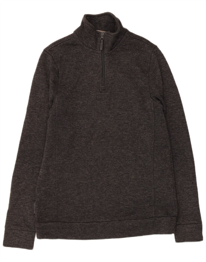MOUNTAIN WAREHOUSE Suéter masculino com zíper e gola média cinza manchado