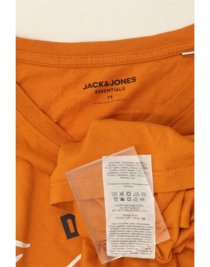 JACK & JONES Camiseta masculina gráfica Top médio algodão laranja