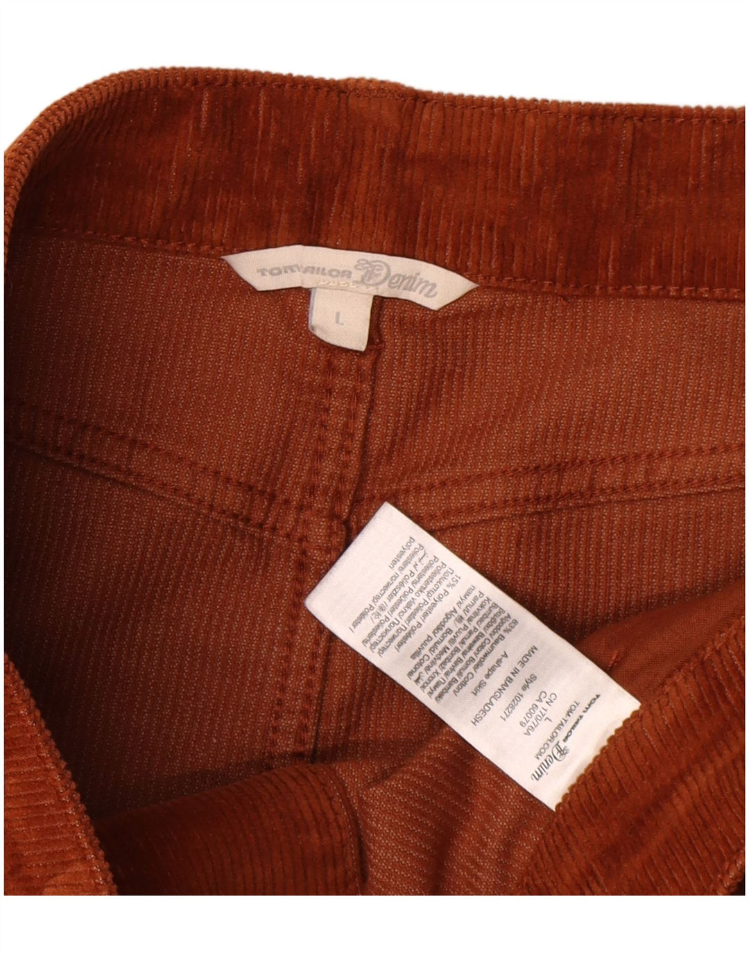 Saia feminina de veludo Tom Tailor grande W32 algodão marrom