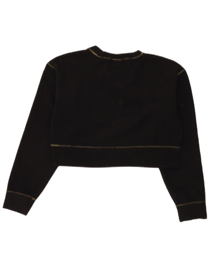 Nike Womens Crop Fleece Jumper UK 10 Pequeno Poliéster Preto