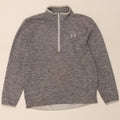 Suéter masculino Under Armour com zíper e gola em poliéster manchado cinza médio