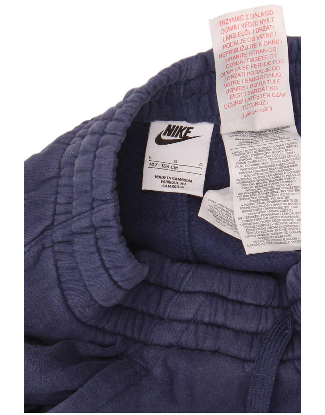 NIKE Meninos Calças de treino Joggers 12-13 anos Grande Azul marinho Algodão