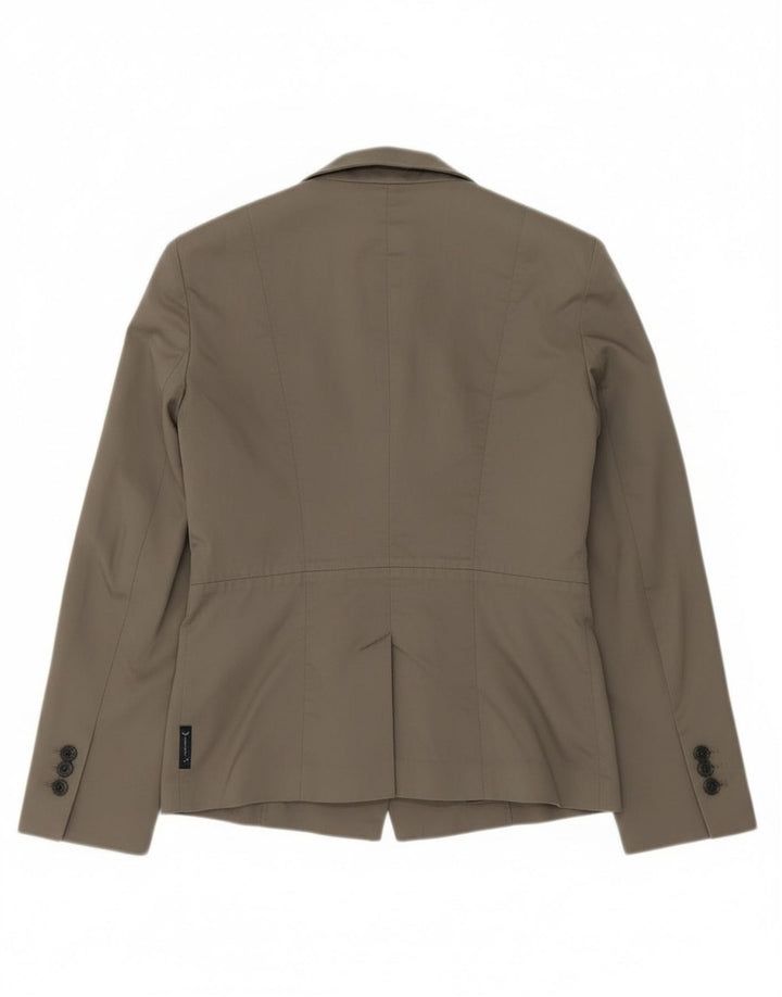 Jaqueta blazer feminina Armani Jeans com 2 botões EU 40 algodão cinza médio