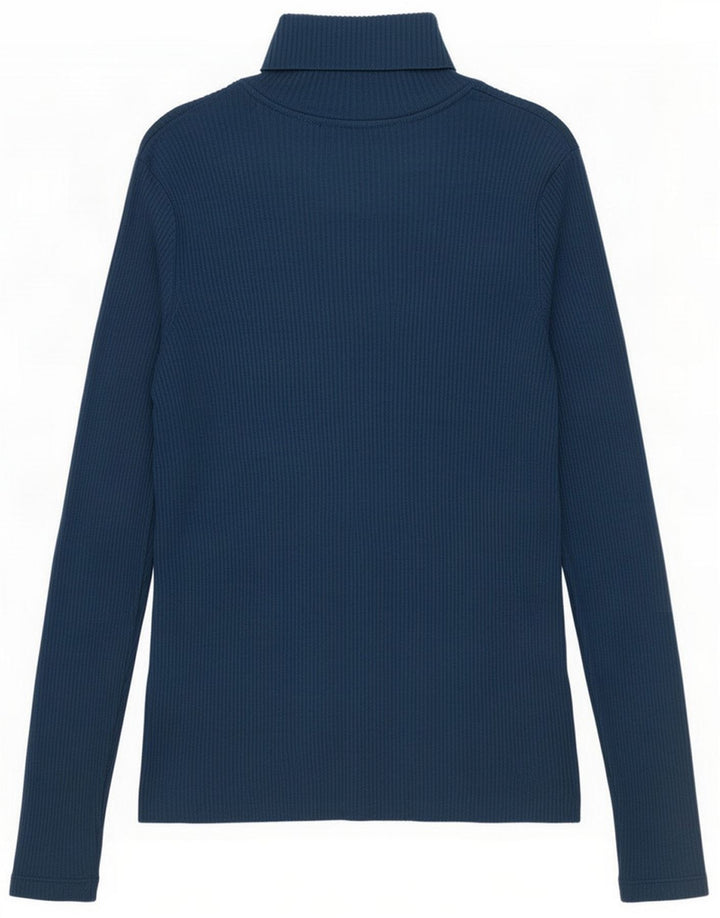 Marks & Spencer Top feminino regular manga longa Reino Unido 12 azul médio manchado