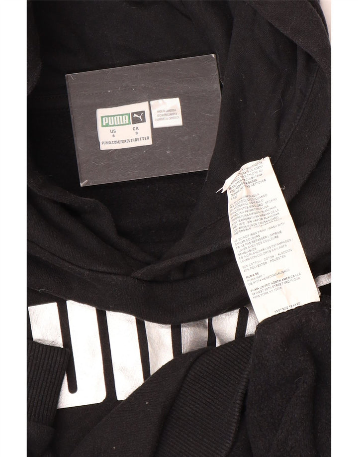 Jumper com capuz gráfico feminino PUMA 7-8 anos algodão preto