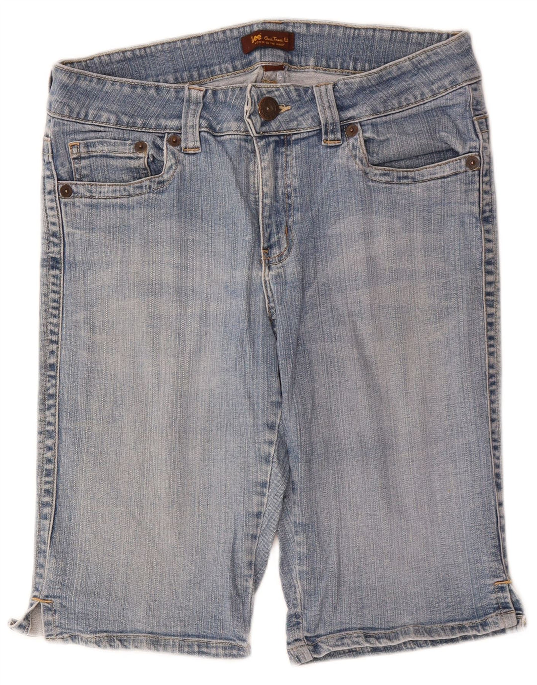 Shorts jeans feminino LEE EUA 11/12 grande W32 algodão azul