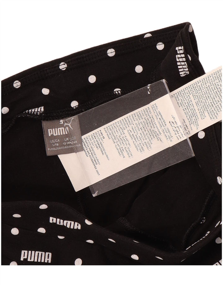 Leggings estampadas PUMA para meninas 13-14 anos algodão manchado preto