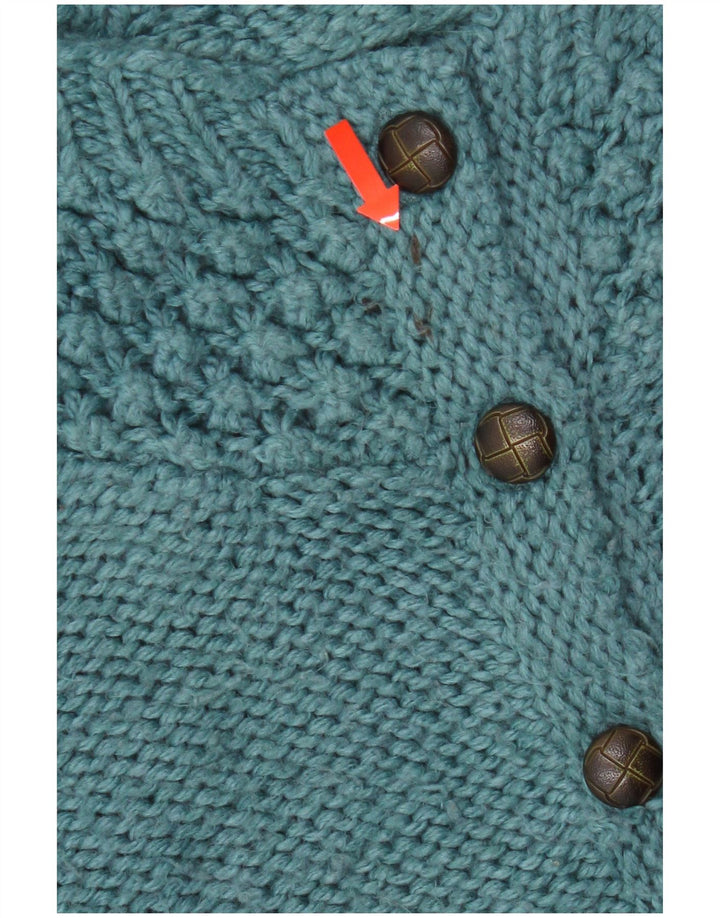 Suéter de cardigã feminino Fat Face UK 8 acrílico azul pequeno