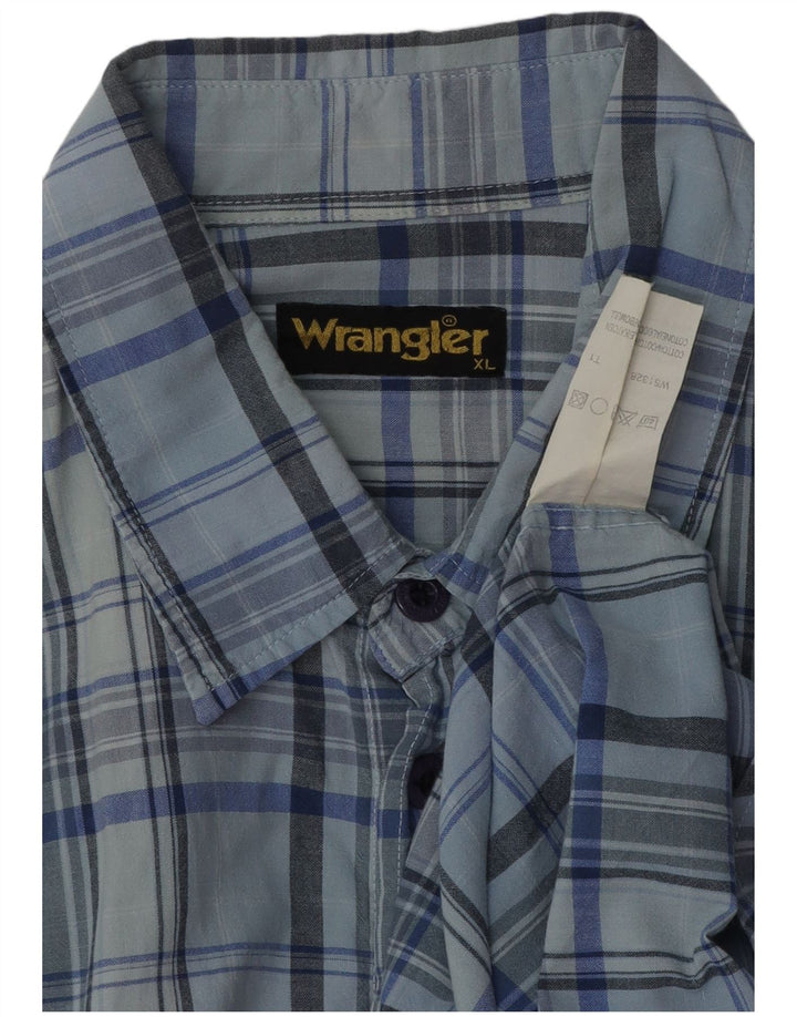 Camisa masculina WRANGLER XL algodão xadrez azul