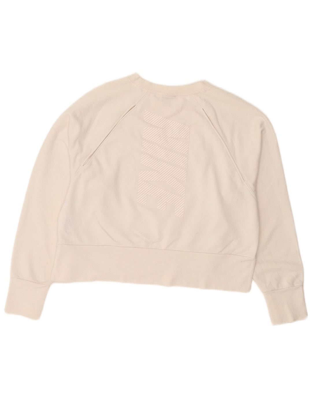Nike Womens Crop Sweatshirt Jumper UK 14 Médio Branco Poliéster