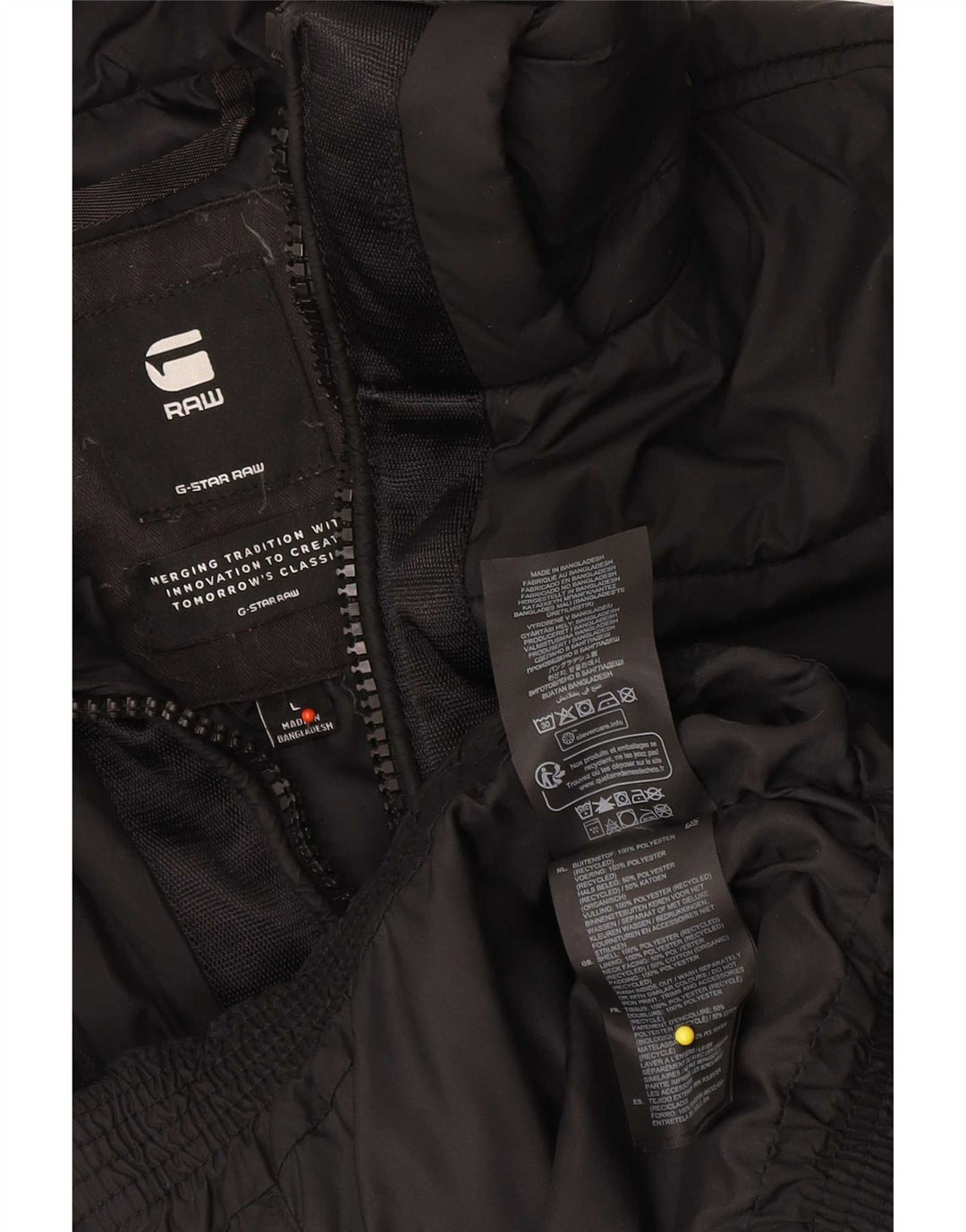 Jaqueta acolchoada feminina G-Star UK 16 grande poliéster preto