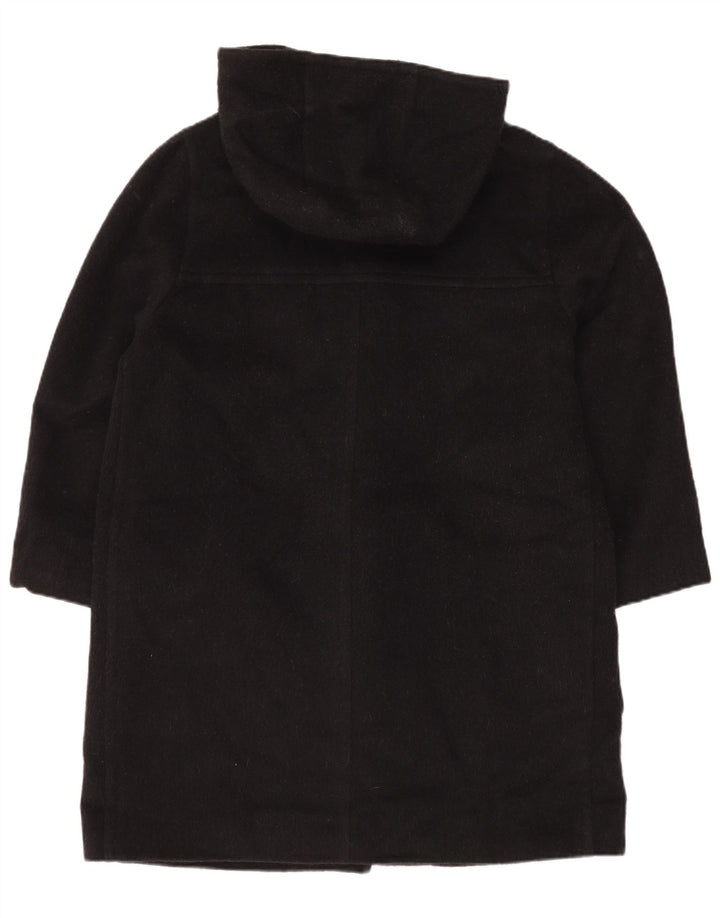 Casaco Duffle feminino grande com capuz Harve Benard Reino Unido 16 grande lã preta
