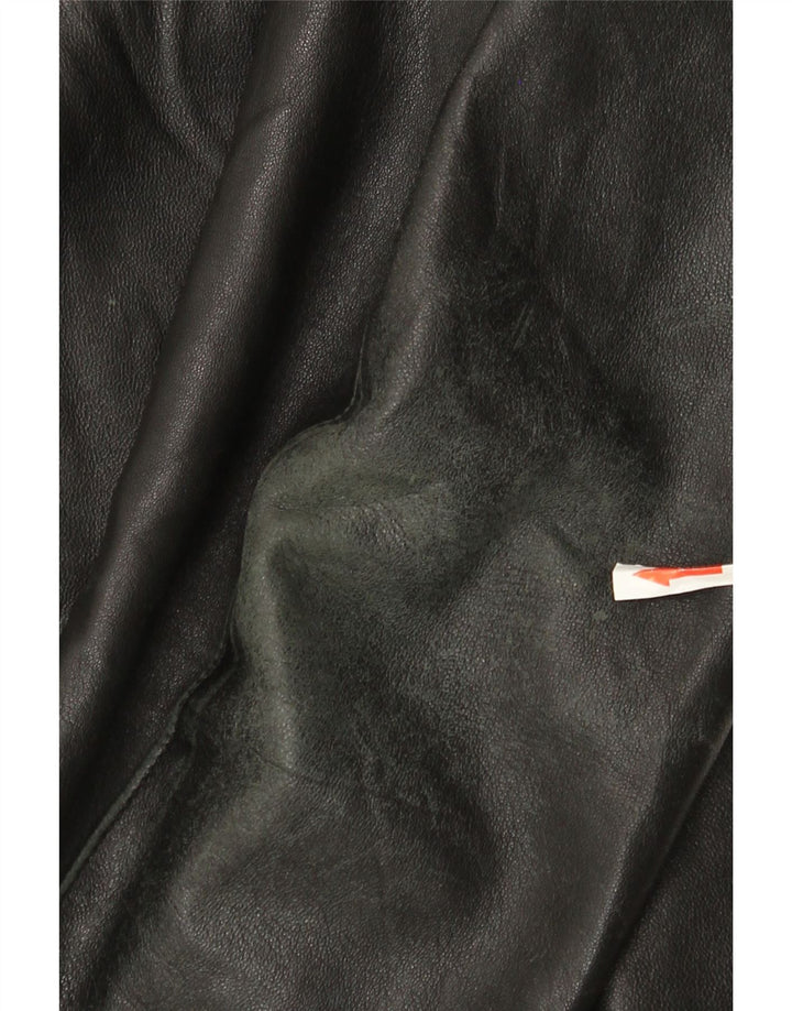 Jaqueta de couro masculina vintage UK 44 2XL preta