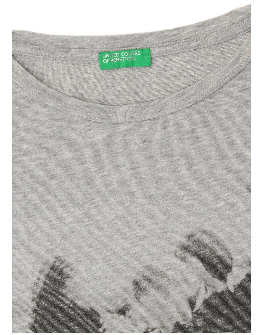 Camiseta feminina com estampa UNITED COLORS OF BENETTON UK 14 cinza médio