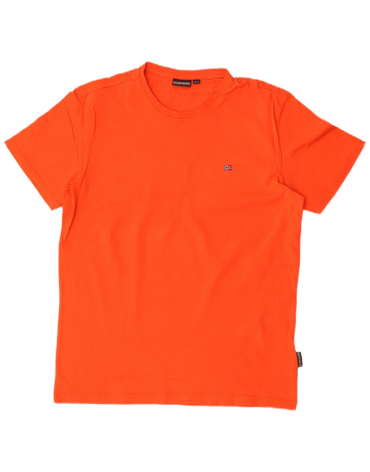 Camiseta masculina Napapijri Top médio algodão laranja