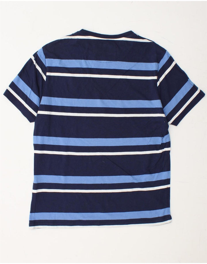 Camiseta masculina LYLE & SCOTT Top médio de algodão listrado azul marinho