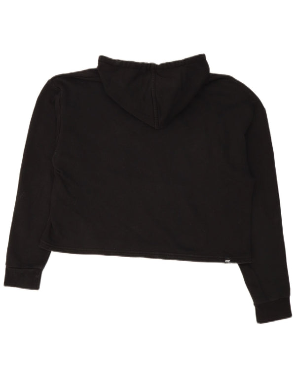 Puma Womens Oversized Crop Graphic Hoodie Jumper UK 10 Small Black