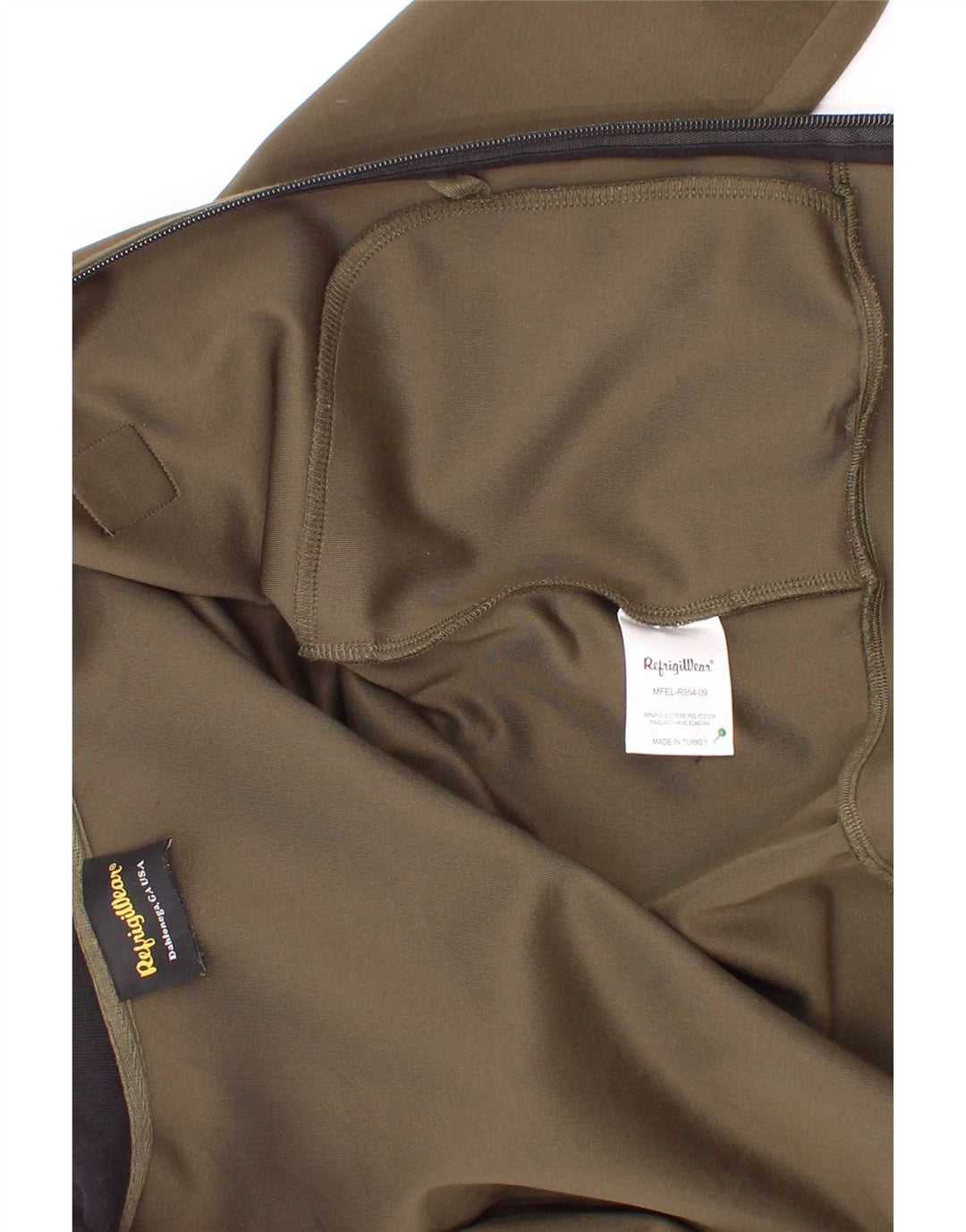 Suéter Refrigiwear para meninos com capuz e zíper 7-8 anos cáqui poliéster