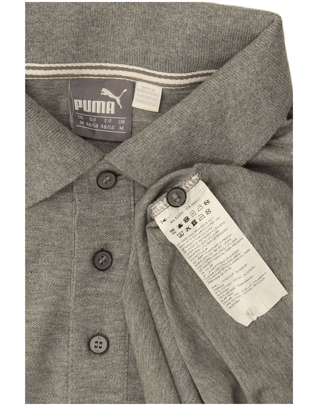 Camisa polo masculina Puma algodão cinza médio