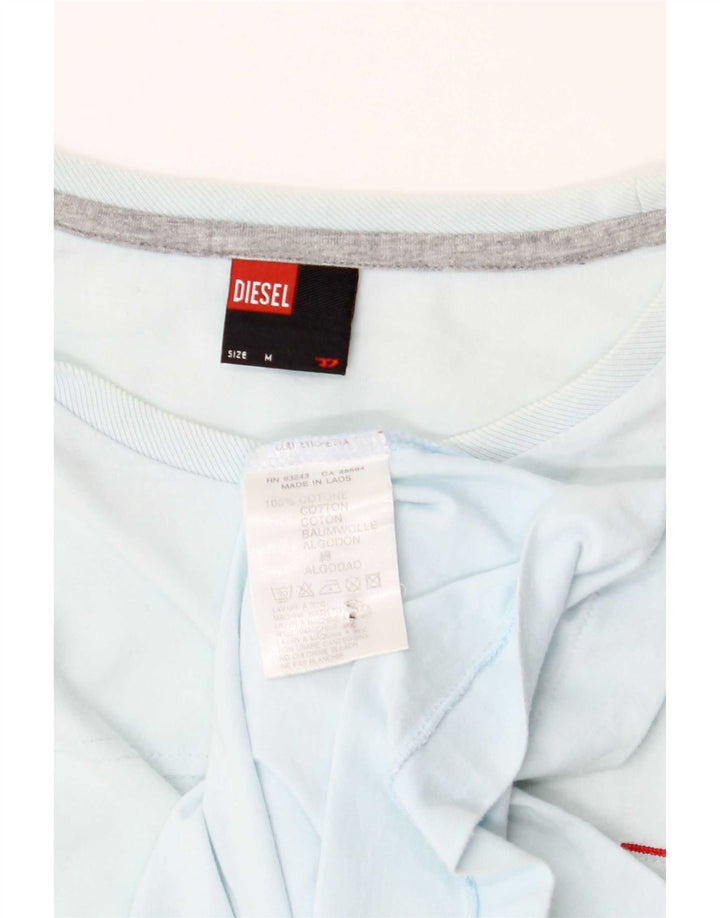 Diesel Camiseta Masculina Top Médio Algodão Azul