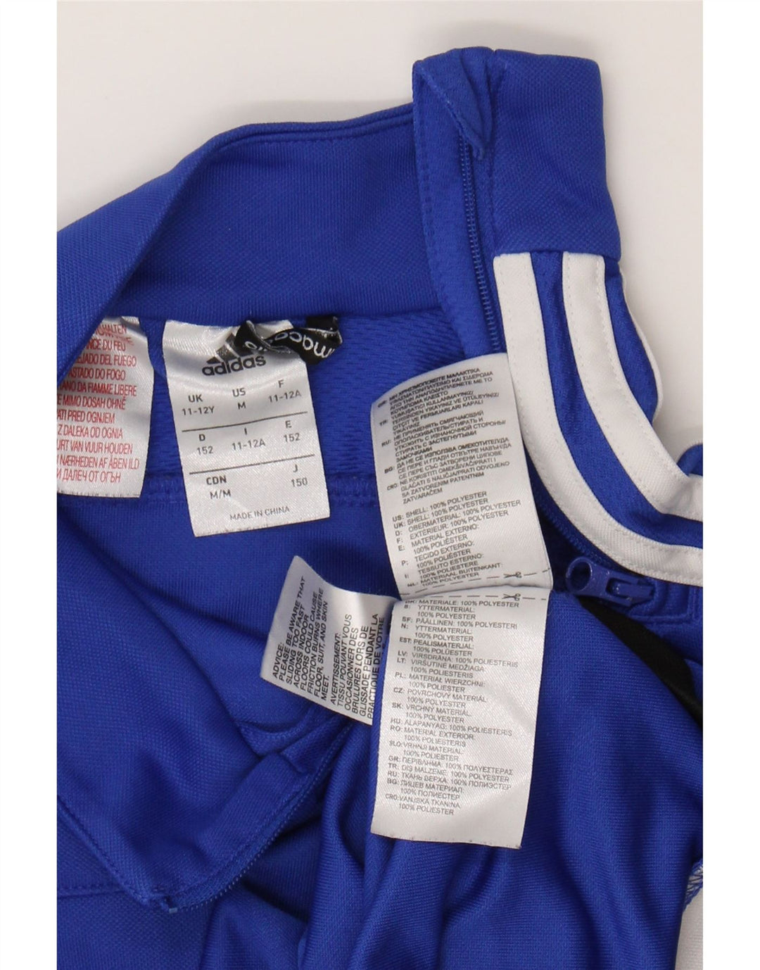 ADIDAS Meninos Climacool Zip Neck Pullover Treino Top 11-12 Anos Azul