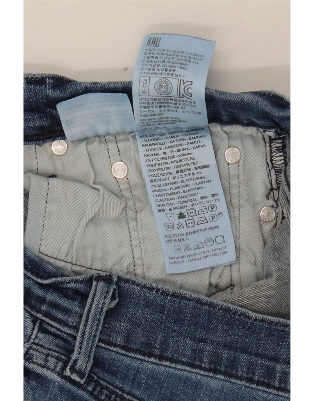 Calça Jeans Slim Feminina Levi's W29 L29 Azul Algodão