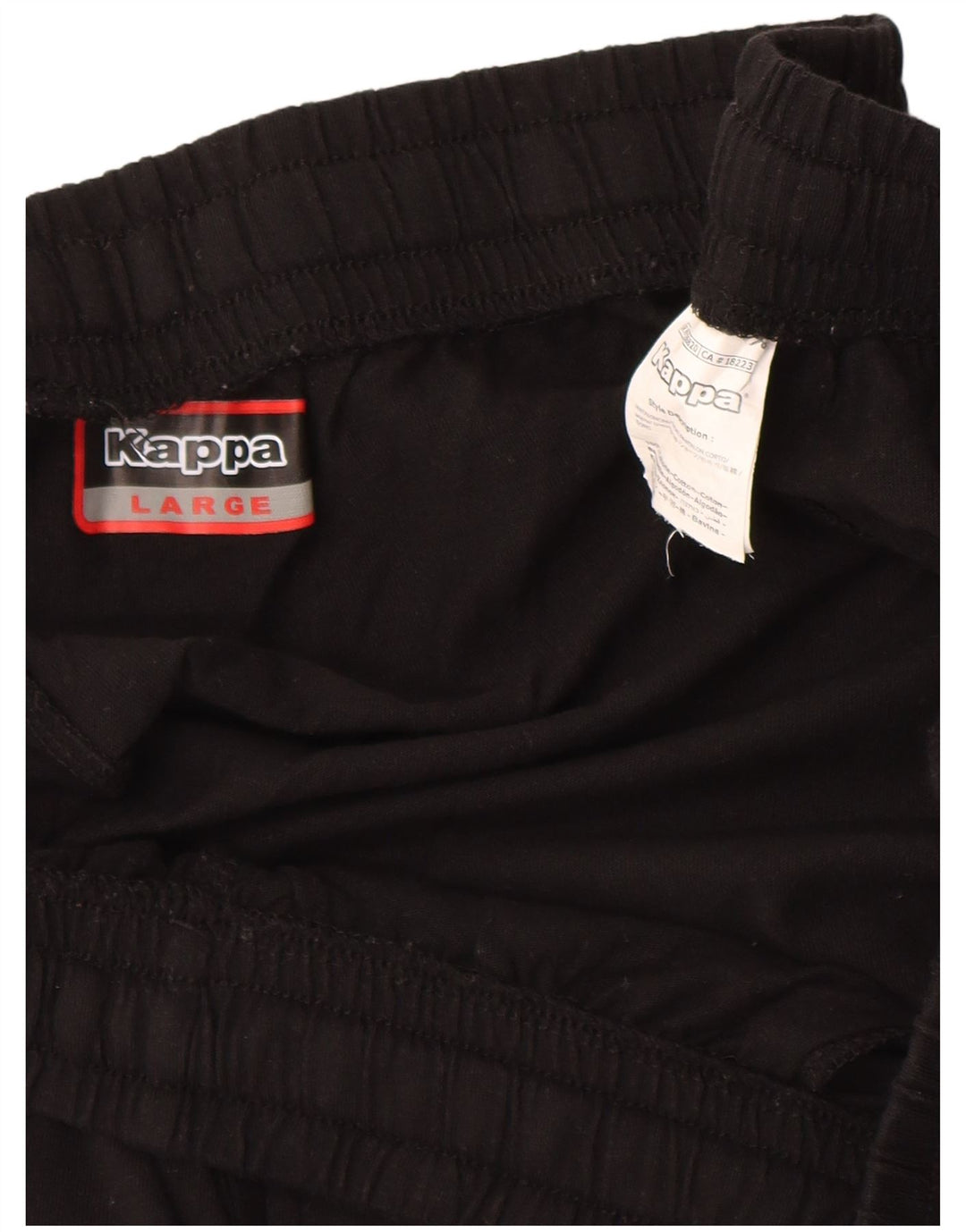 Kappa Mens Sport Shorts Grande Algodão Preto