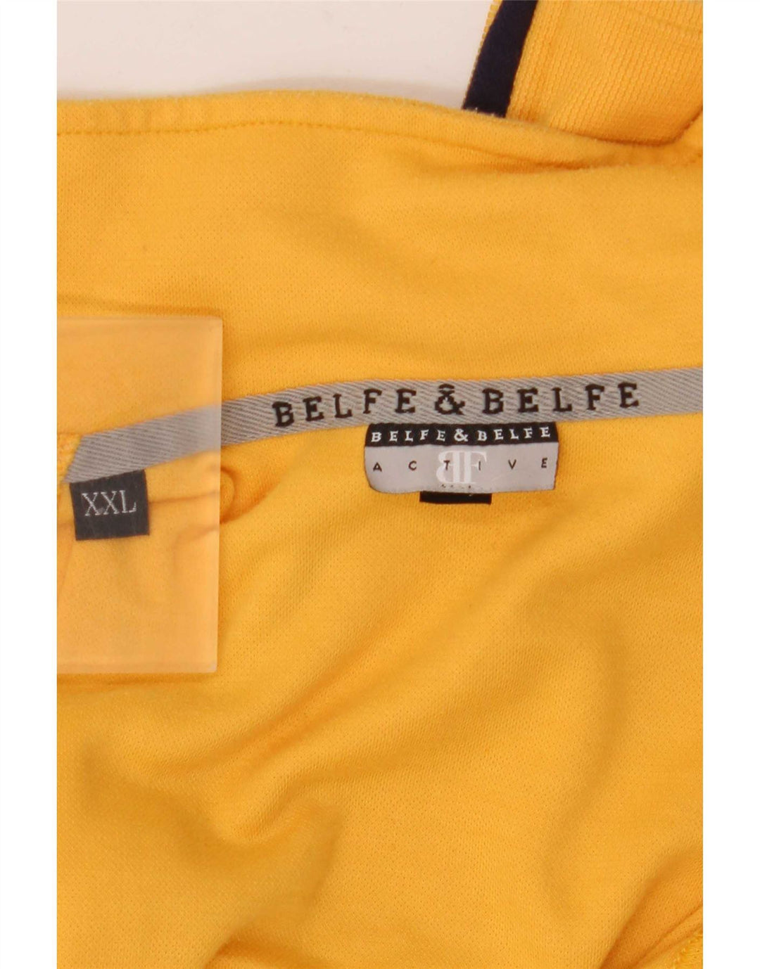 Belfe & Mens Zip Neck Pulôver Treino Top 2XL Amarelo Colorblock