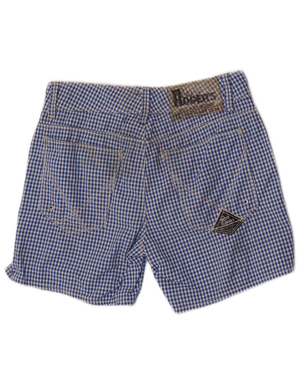 Roy Rogers Boys Chino Shorts 11-12 anos W26 Azul Gingham Poliamida