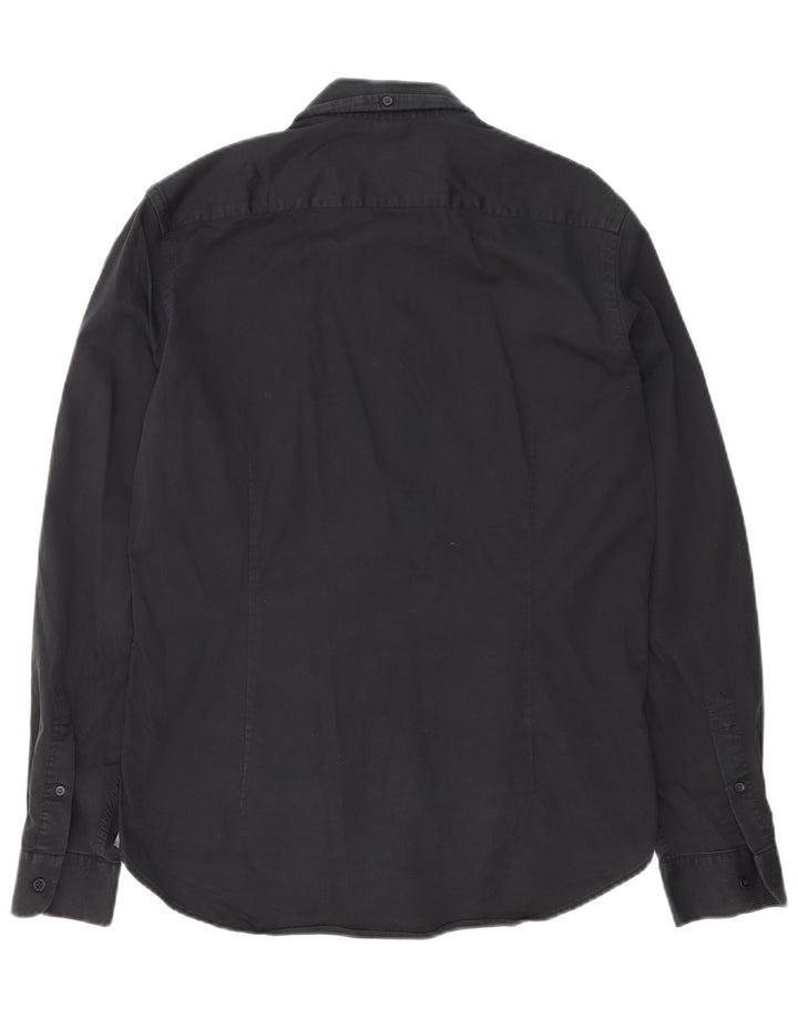 Camisa masculina Ted Baker tamanho 4 grande algodão preto