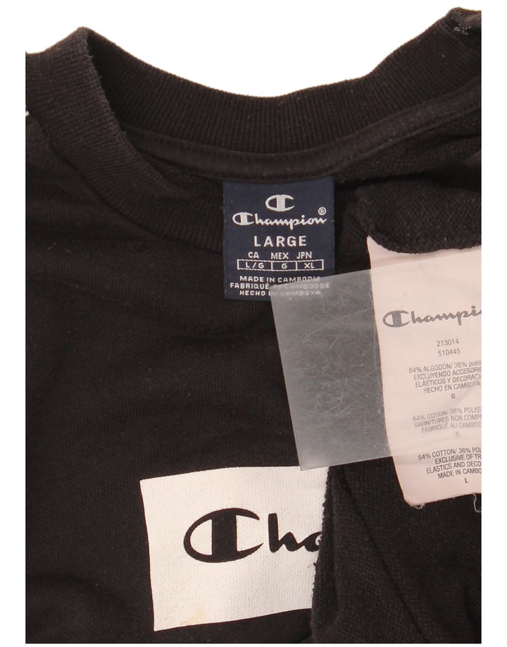 Champion moletom gráfico masculino jumper grande preto colorblock algodão