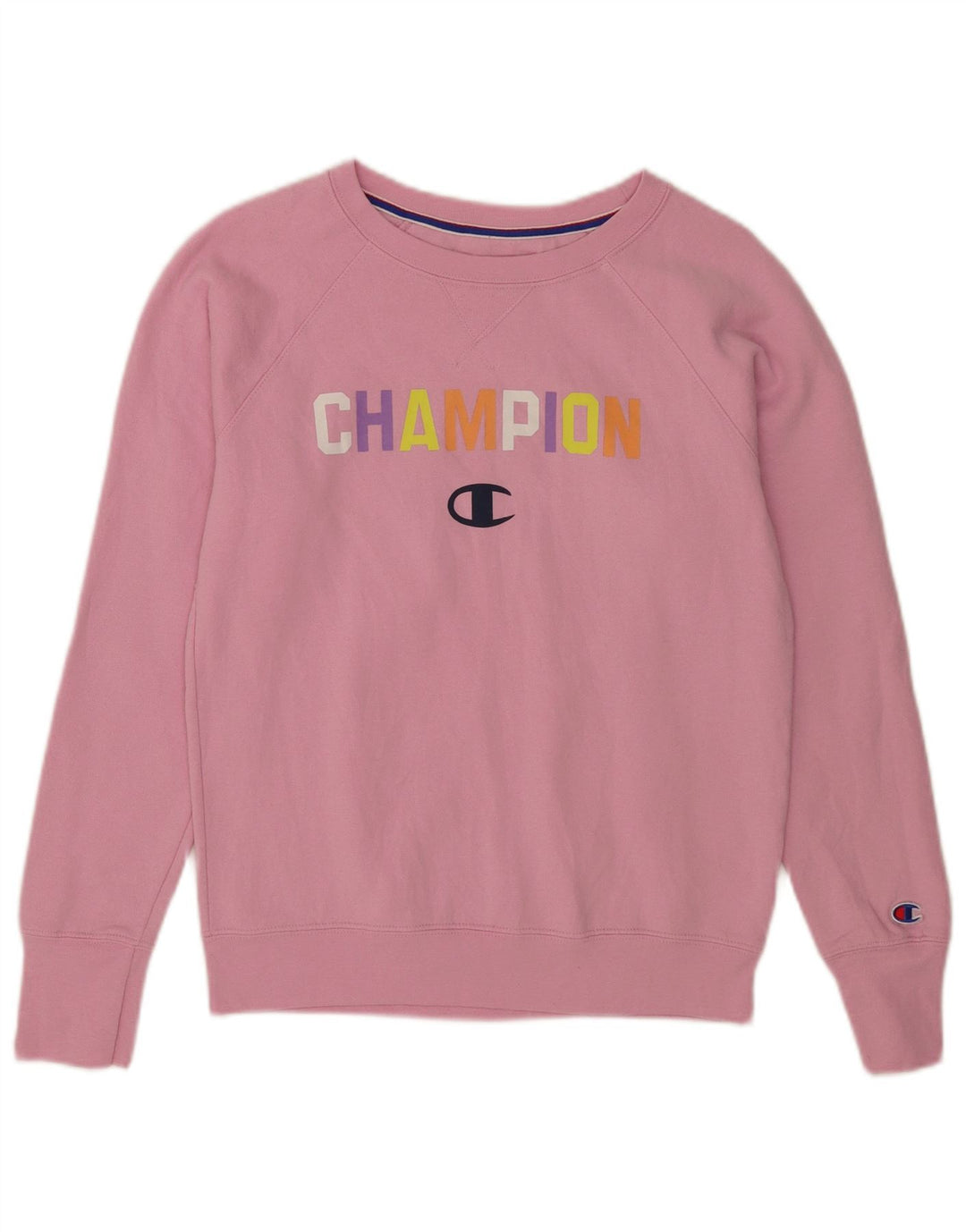 Jumper de moletom gráfico feminino Champion UK 10 pequeno poliéster rosa
