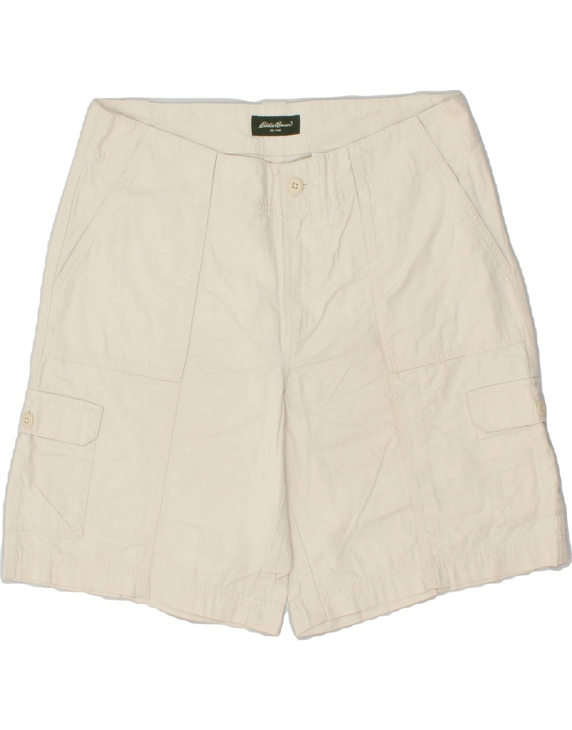 EDDIE BAUER Womens Cargo Shorts US 10 Large W34 Beige Cotton | Vintage Eddie Bauer | Thrift | Second-Hand Eddie Bauer | Used Clothing | Messina Hembry 
