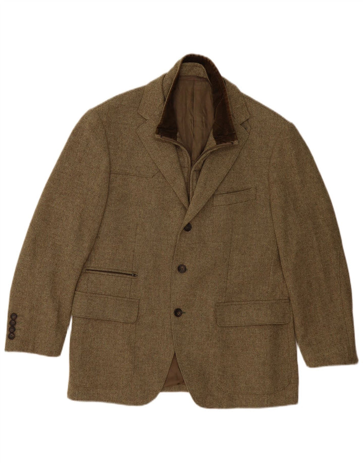 Jaqueta corta-vento masculina VINTAGE Blazer UK 38 médio cáqui