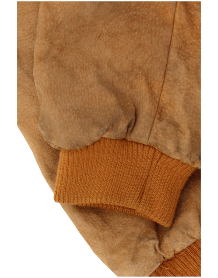 Jaqueta bomber feminina de camurça superdimensionada TALLY HO Reino Unido 10 pequena marrom