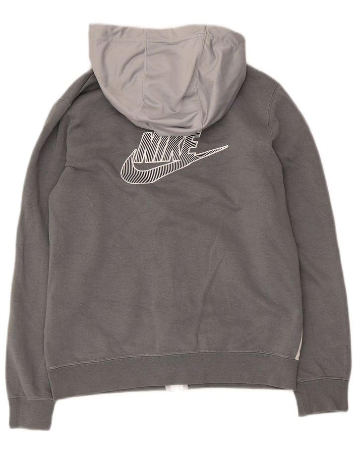 Suéter Nike Boys Graphic Zip com capuz 10-11 anos cinza médio bloco colorido