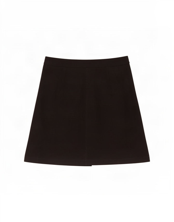 Saia feminina Topshop UK 8 pequena W28 poliéster preto