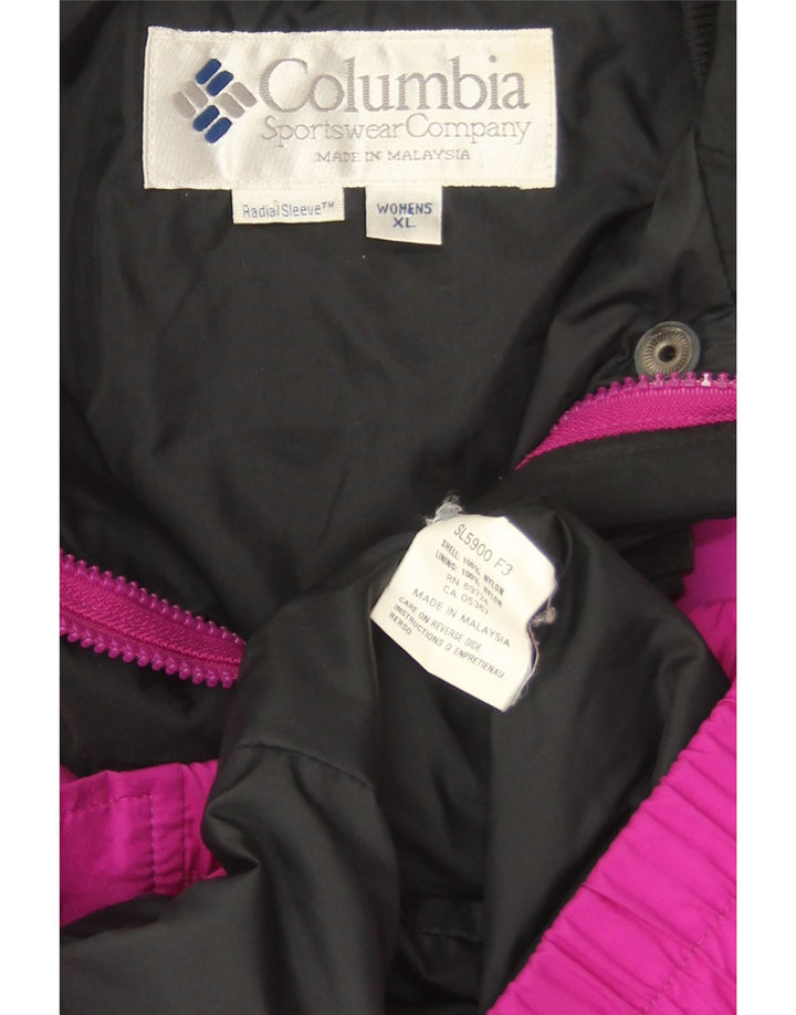 Columbia Jaqueta Bomber Bugaboo Feminina Oversized Reino Unido 18 XL Roxo Colourblock