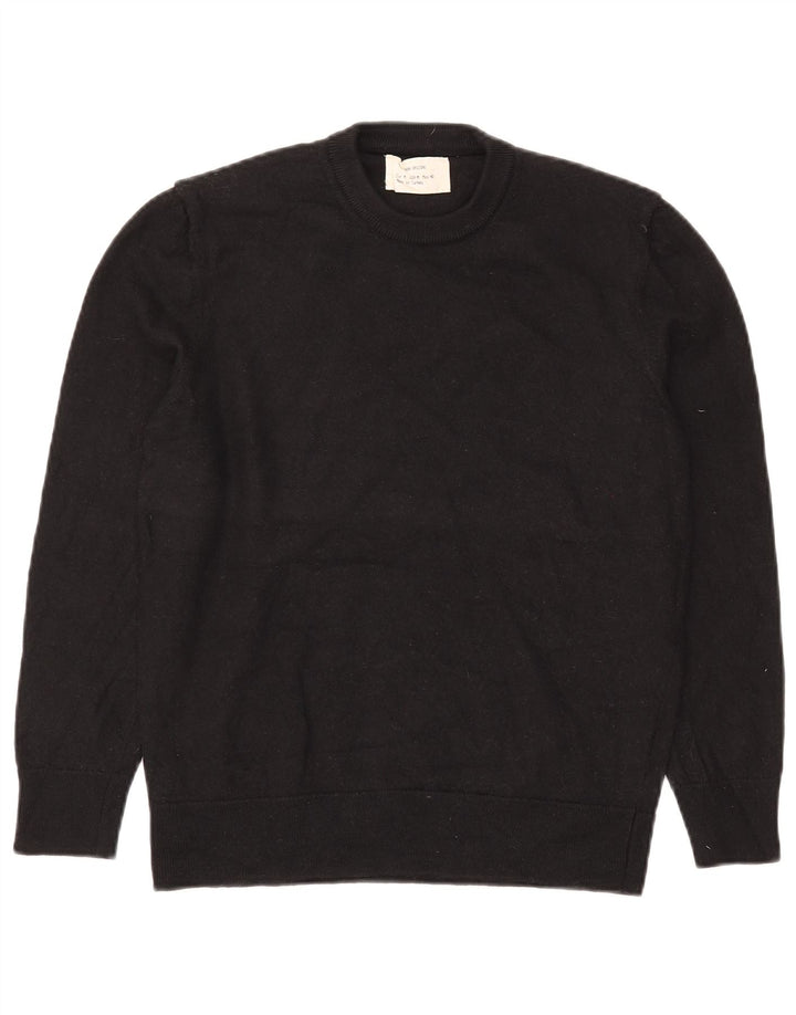 Zara Suéter masculino com gola redonda, lã preta média